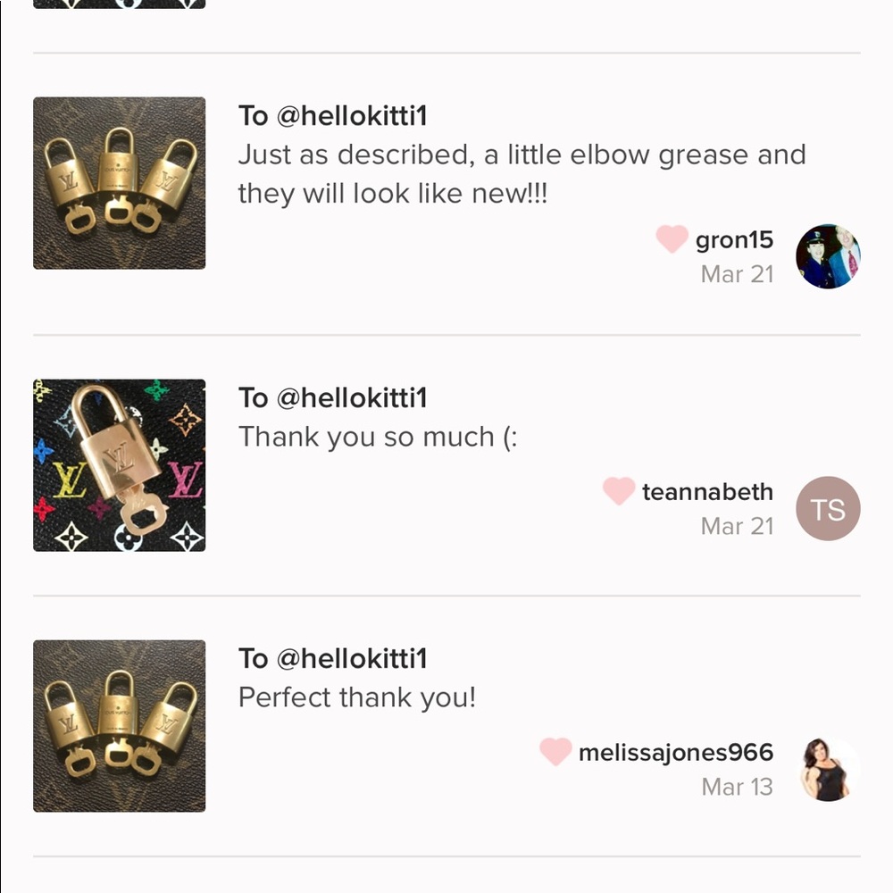 Set Of 2 Louis Vuitton Locks & Keys - image 6